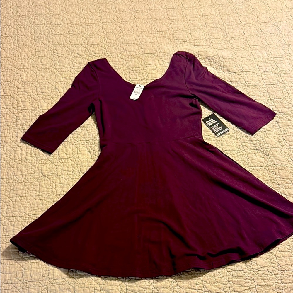Express NWT Medium Elegant and Fun Burgundy Women's Dress
